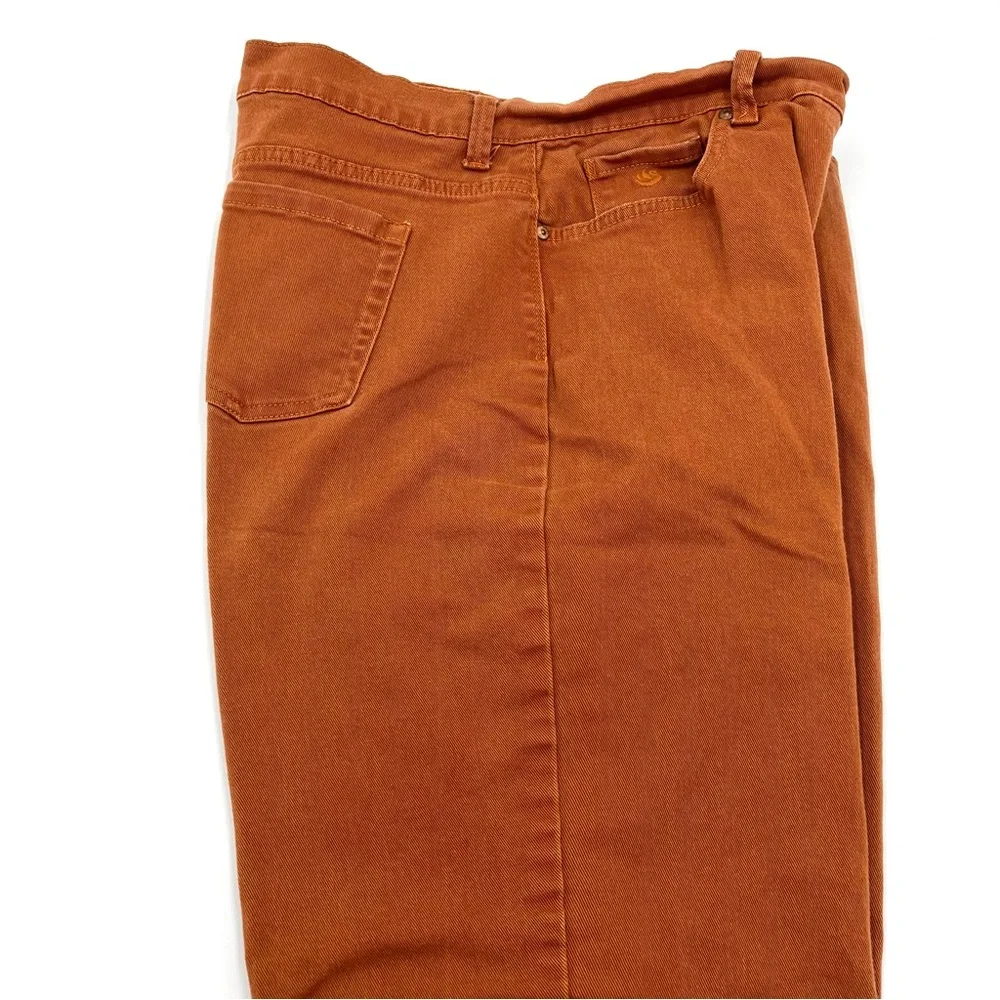 Gloria Vanderbilt Amanda High Rise Straight Leg Rust Denim Jeans Size 16 - Picture 3 of 14